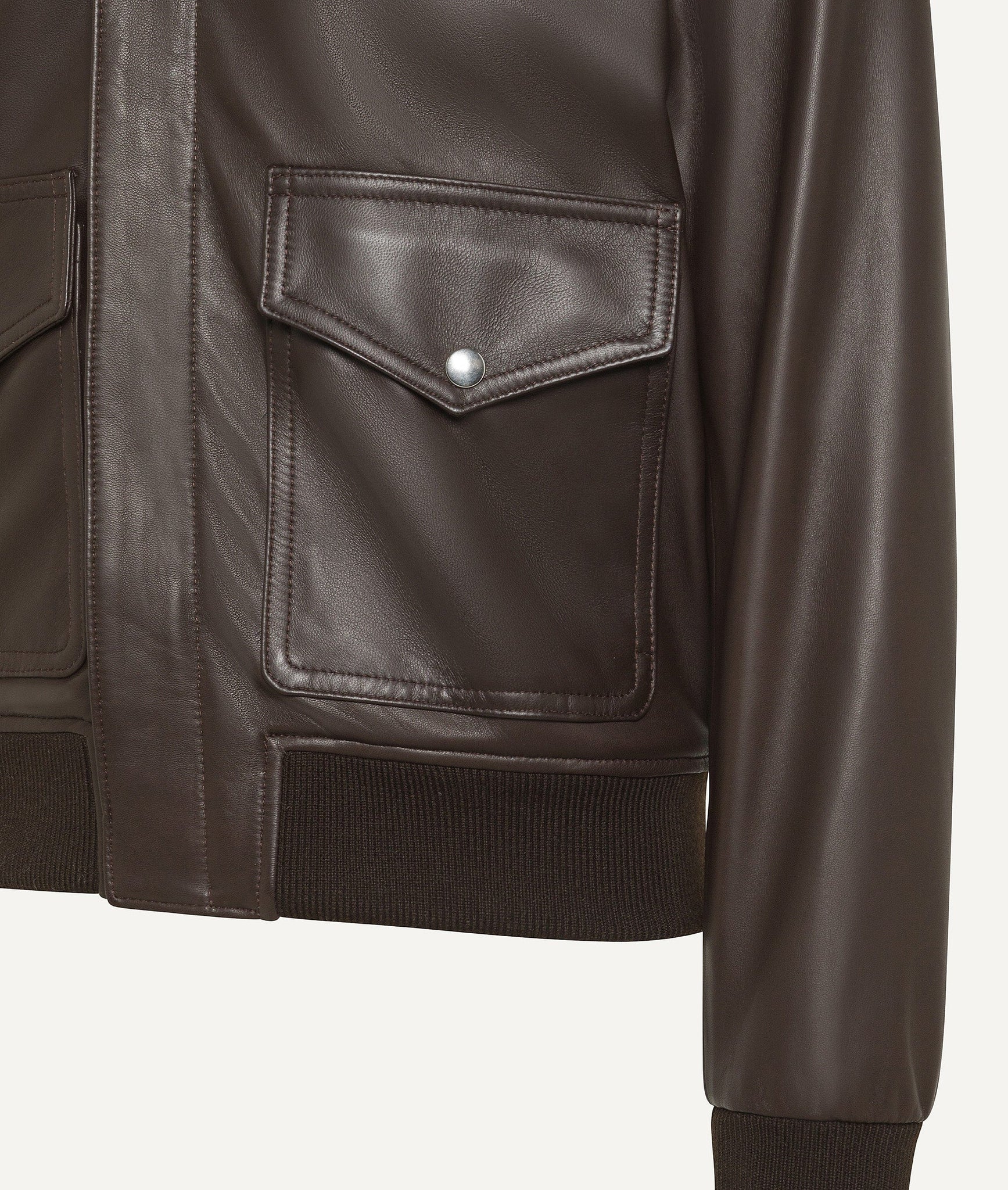 Aviator Jacket with Shearling Collar in Lambskin