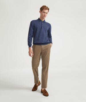 Long Sleeve Polo in Merino Wool