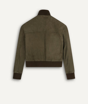 Unlined Bomber Jacket in Suede