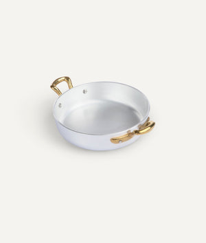 Two handle pan in Aluminium with Porcelain Insert