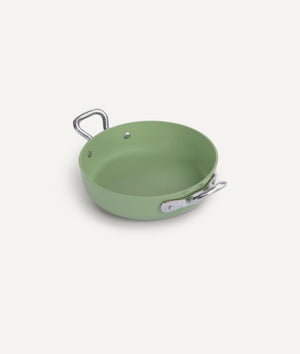 Two handle pan in Aluminium with Porcelain Insert