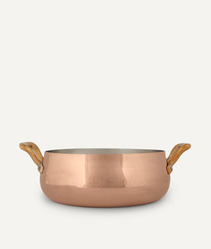 Curved saucepot in tinned copper