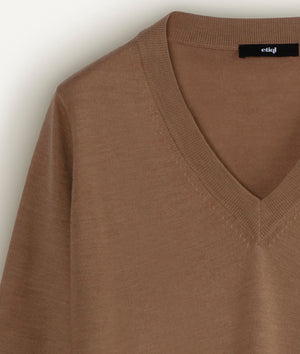 Deep V-Neck Sweater in Cashwool