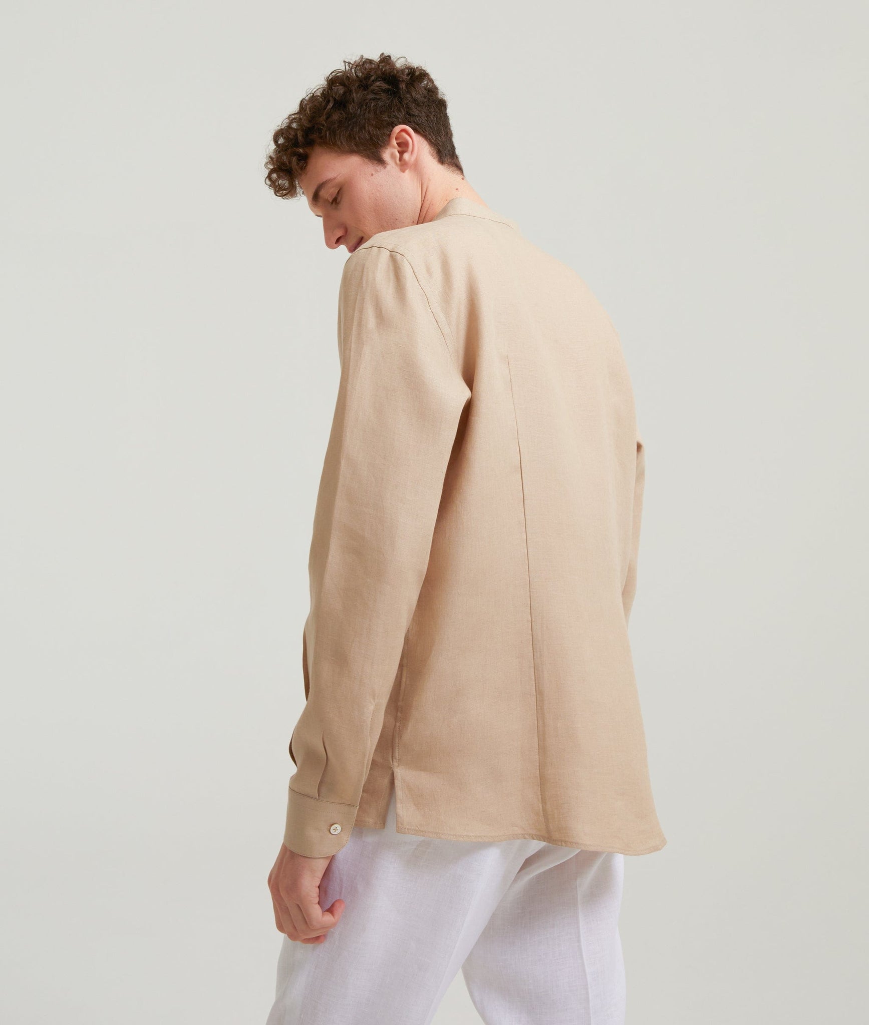 Korean Neck Shirt in Linen