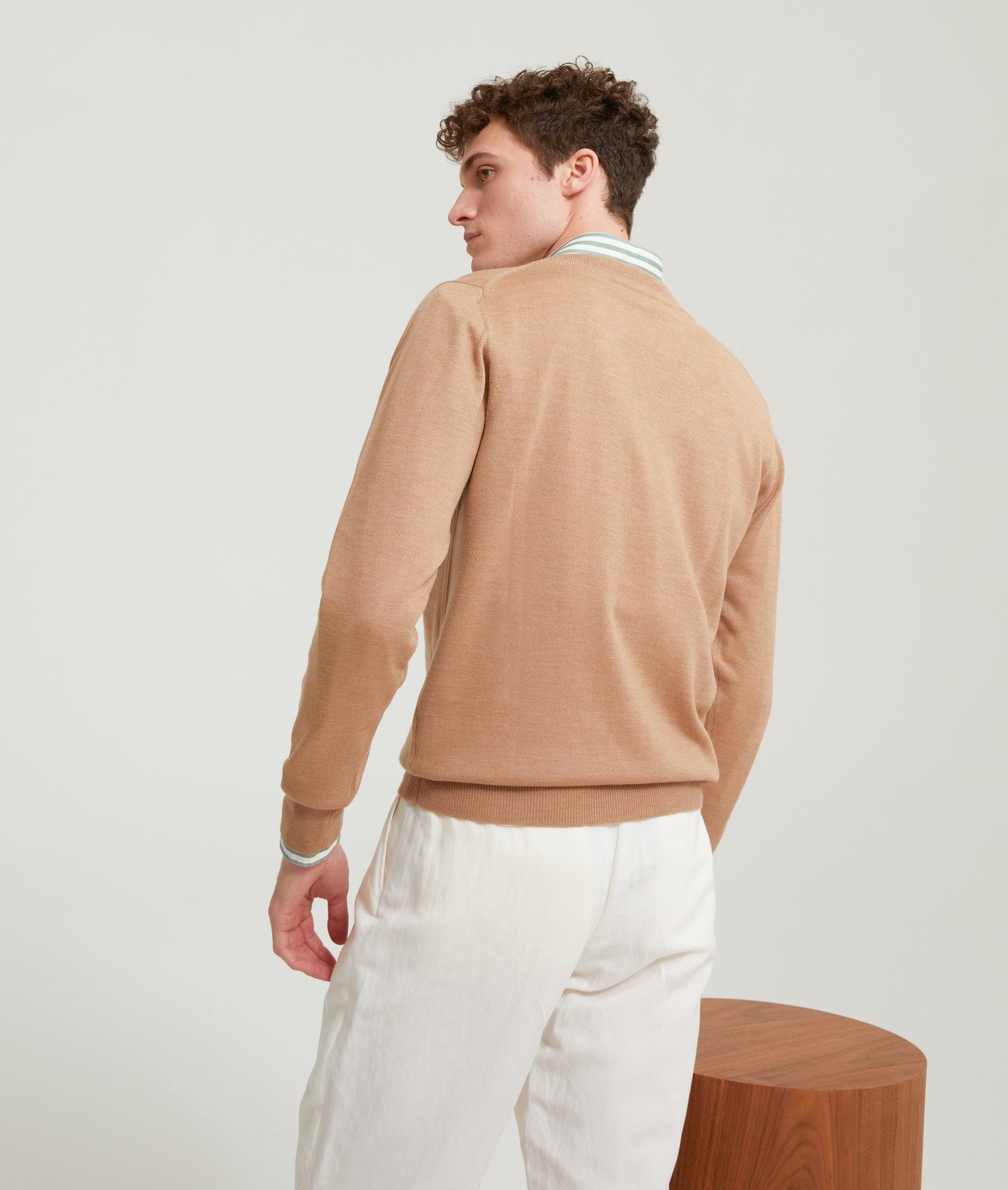 Deep V-Neck Sweater in Cashwool