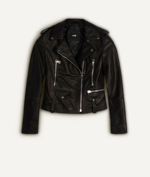 Classic Biker Jacket in Lambskin