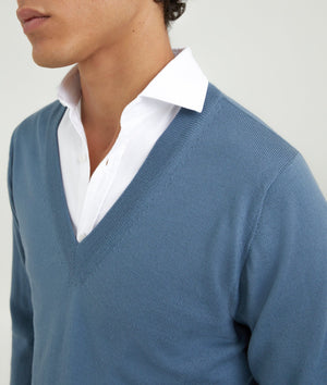 Deep V-Neck Sweater in Cashwool