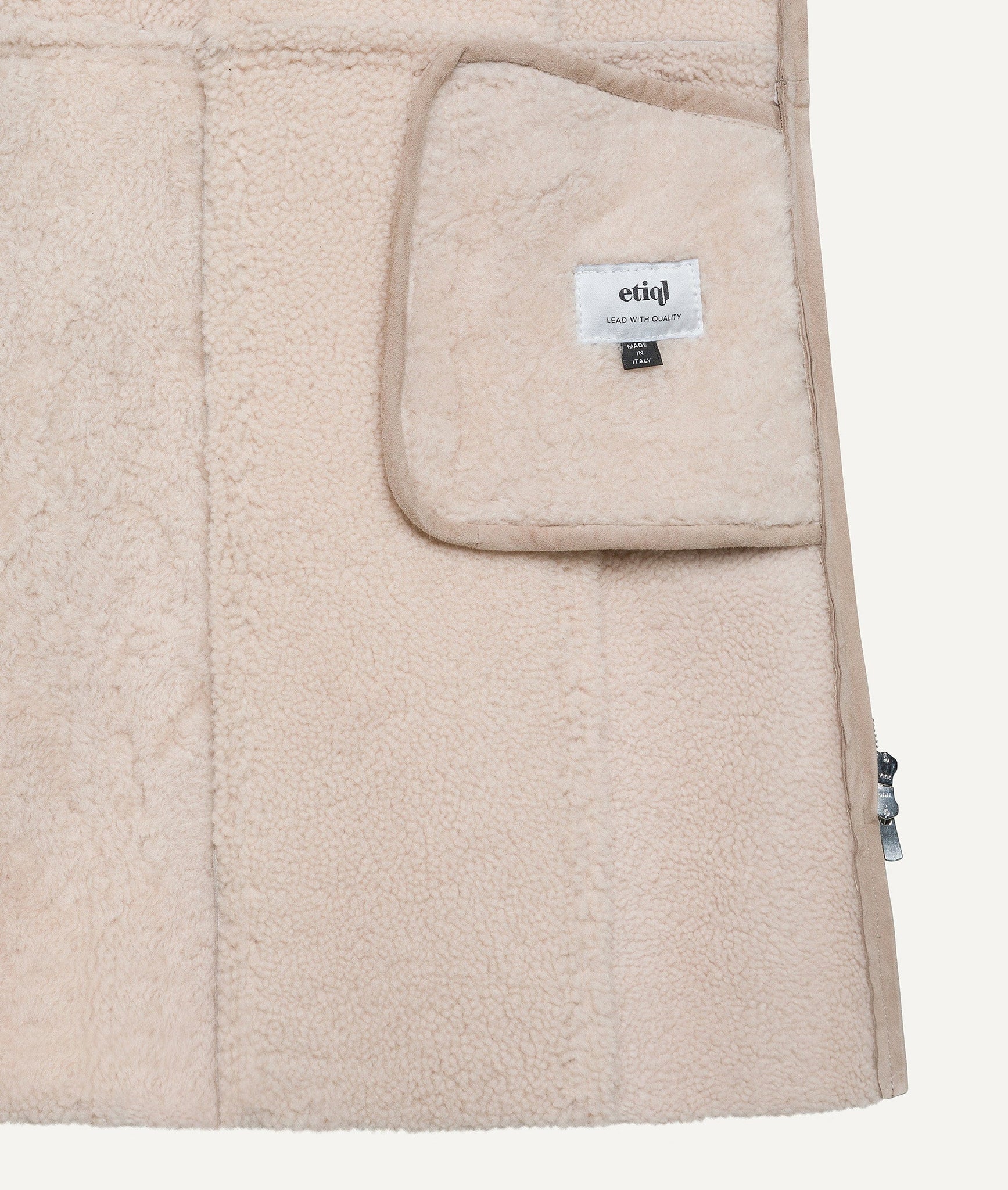 Shearling Sleeveless Coat in Suede