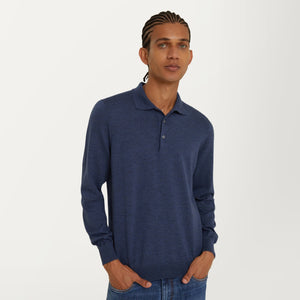 Long Sleeve Polo in Merino Wool