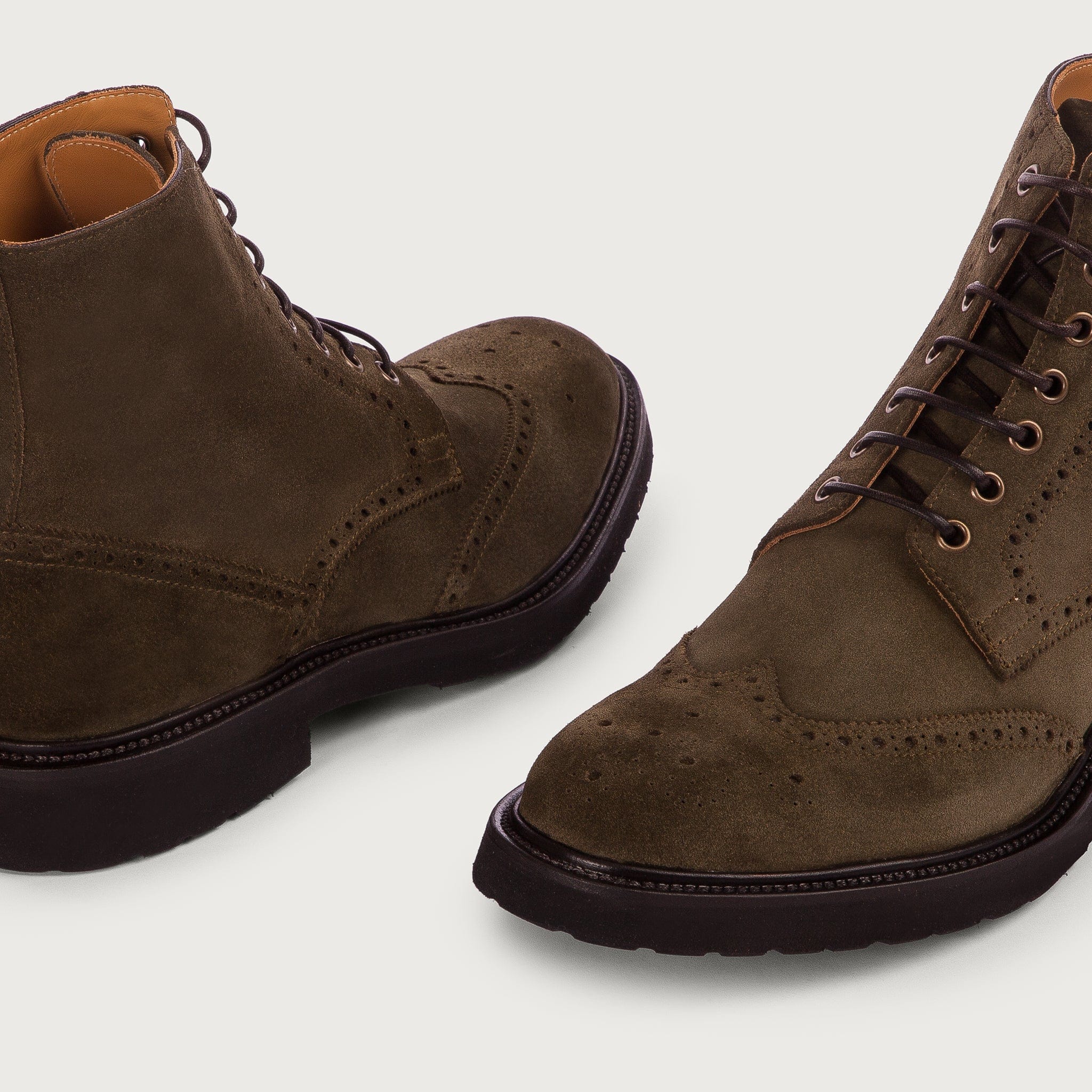 Lace-Up Boot with Brogue in Suede