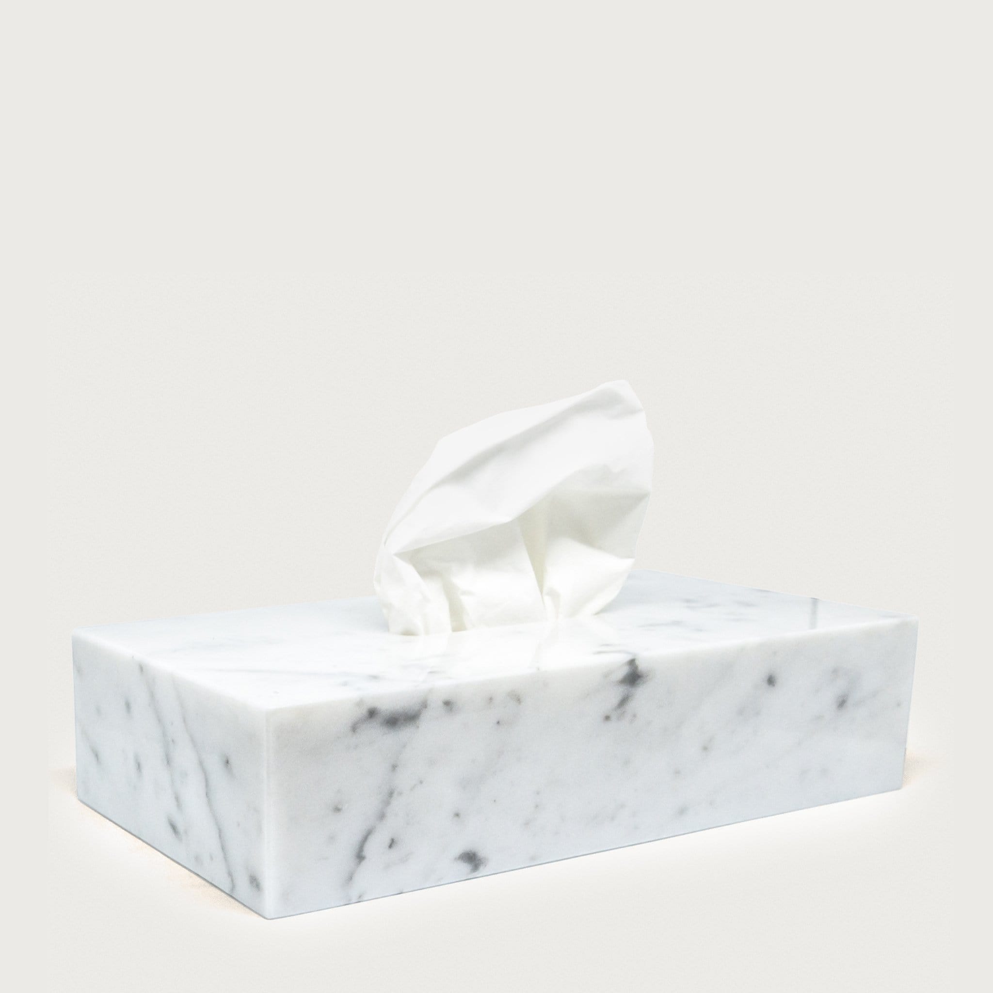 Tissue Box in Carrara Marble