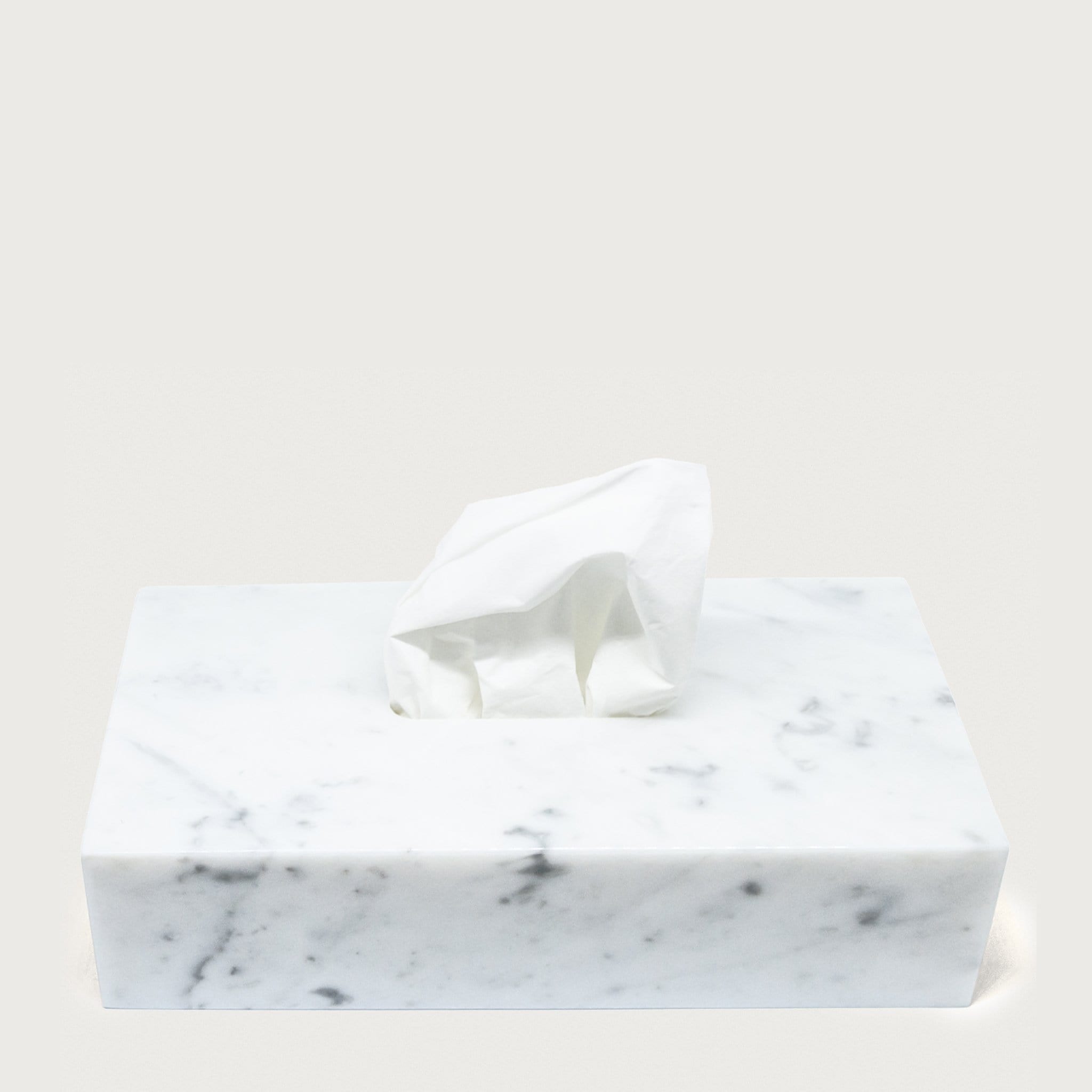 Tissue Box in Carrara Marble